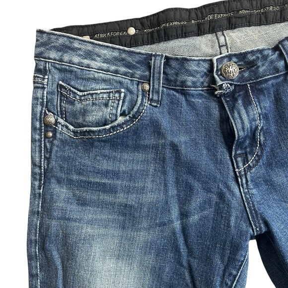 Express ReRock Bootcut Jeans Women’s 12R Blue Medium Wash Stretch Denim **flaw** - Picture 3 of 9